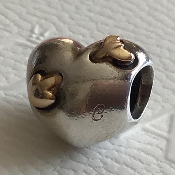 Pandora Silver and Gold Heart Charm - Picture 4 of 5